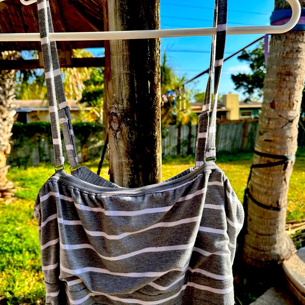 Grey with white stripes maxi Torrid dress